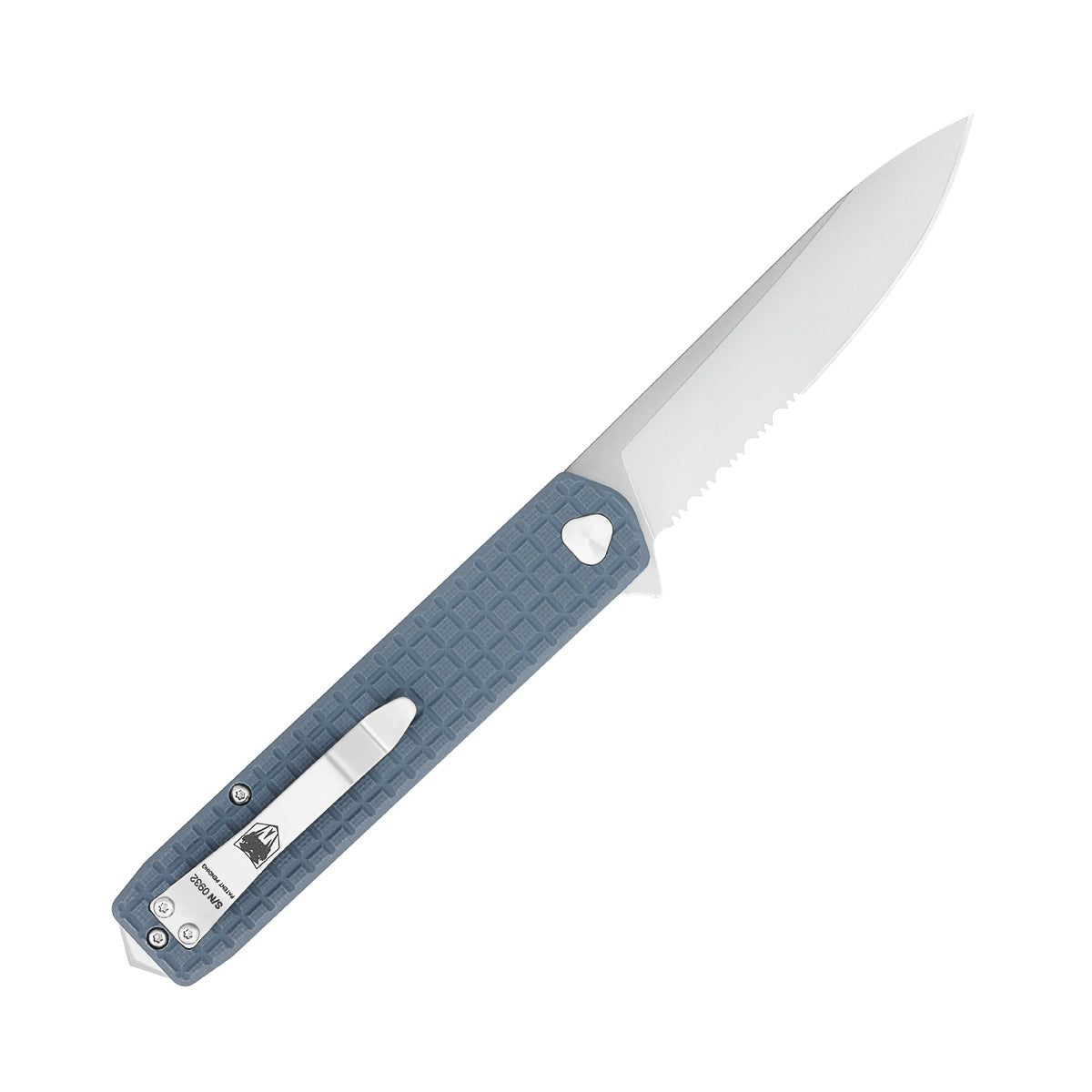 Large Cayden Grey Drop Serrated - CobraTec Knives