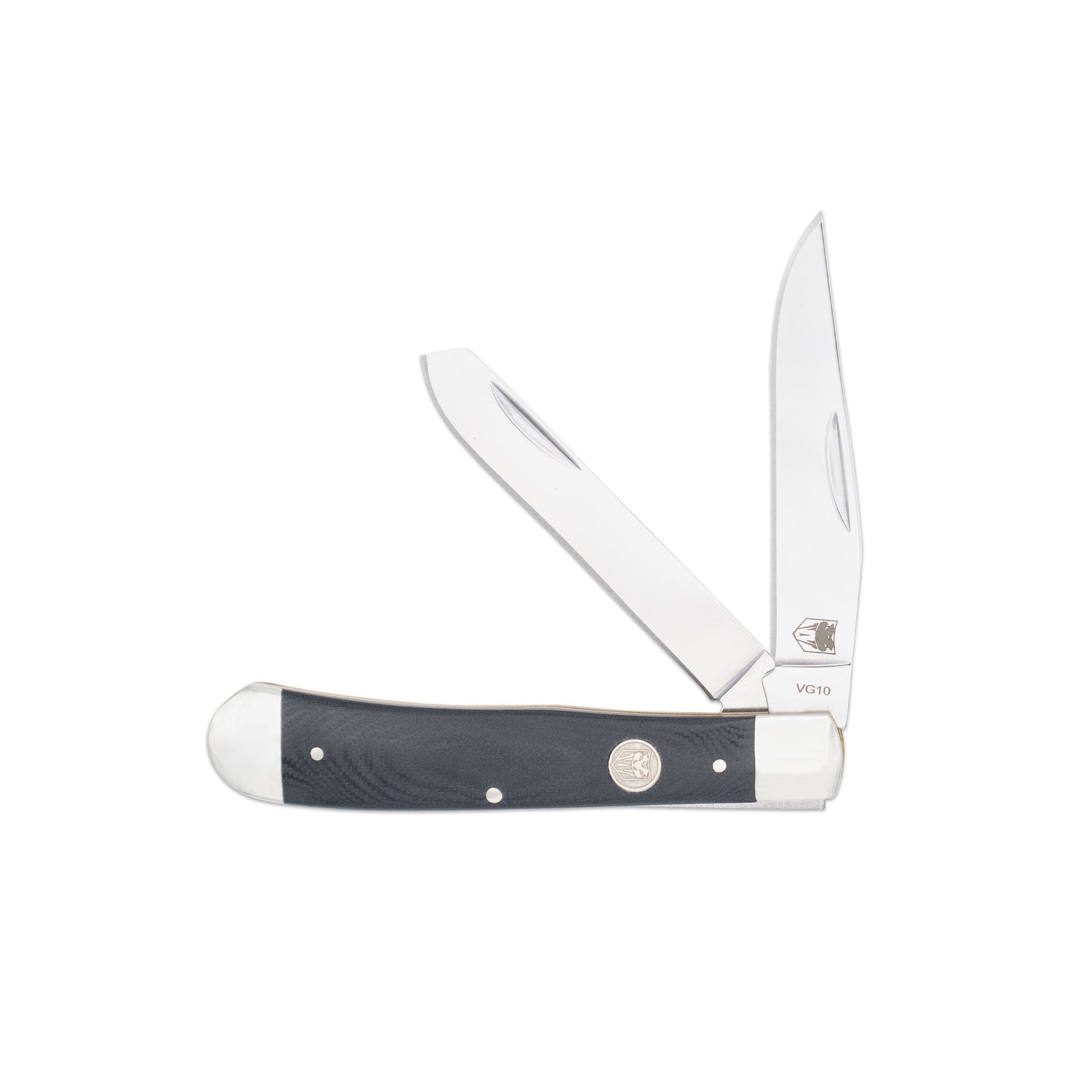 Traditional Two Blade Trapper G-10 Black Handle