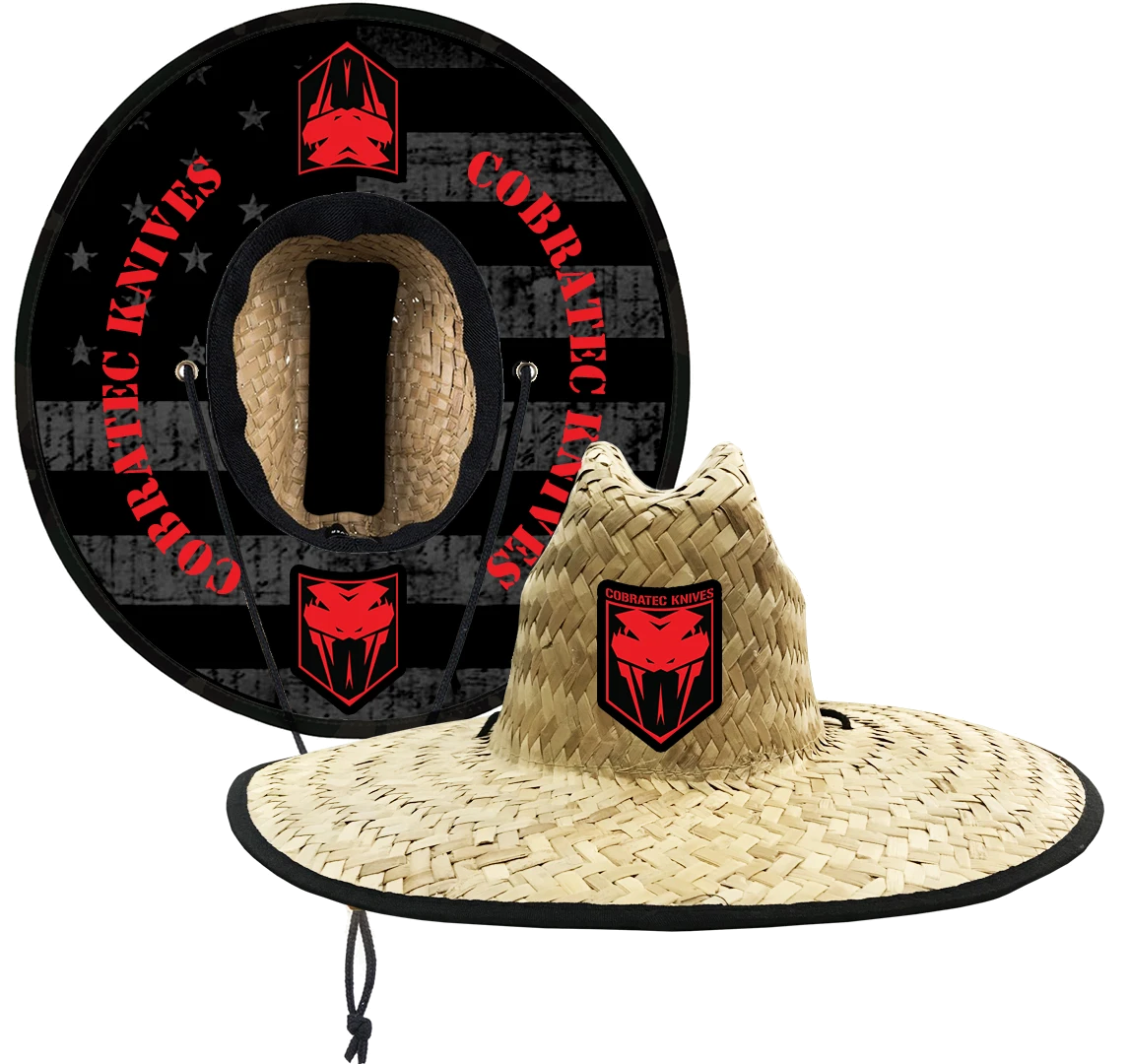 Blackout American Flag Straw Hat - CobraTec Knives
